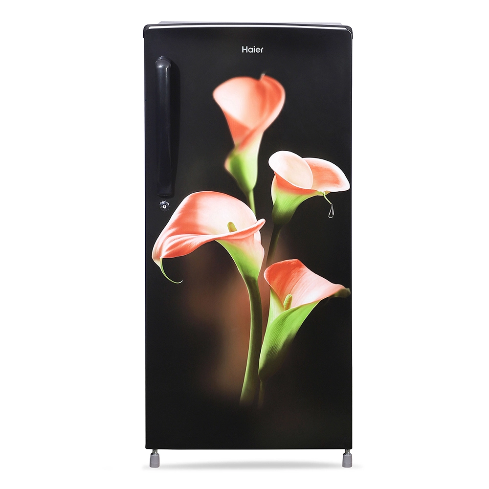 Haier 185L 1 Star Direct Cool Single Door Refrigerator with Toughened Glass Shelfcomes in premium Black Calla Finish HRD-2061SKC-N